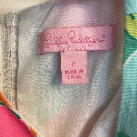 Lilly Pulitzer Girls Dress Size 4 Little Kingston Floral Dress - Picture 4 of 6